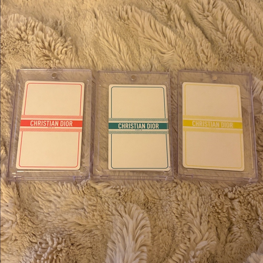Set of 3 Dior Playing Cards w/ Cases